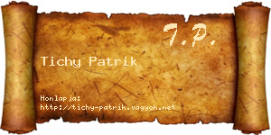 Tichy Patrik névjegykártya